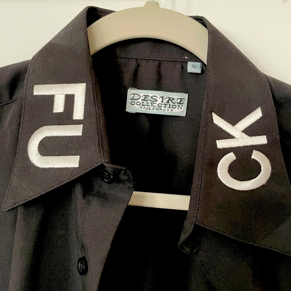 F U C K Black Button Up